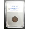 ** SANGS Slabbed : 1928 South Africa ¼ Penny Coin (AU58).**