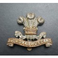**WW1 - 10th Royal Hussars Bi-Metal Cap Badge w/ Slide.**