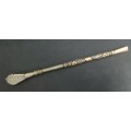 ** Early 20th Century Argentine Nickel `Bombilla` Straw w/ Gold-Plated fixtures (21cm).**