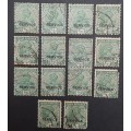 ** Lot India 1926  KGV ½ Anna Stamps x14 (USED).**