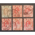 ** Lot 1908  KEVII Transvaal Colony ½d & 1d Stamps x6 (USED).**