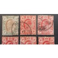 ** Lot 1908  KEVII Transvaal Colony ½d & 1d Stamps x6 (USED).**