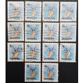 ** 1976 Rhodesia 4c Reedbuck Stamps x14 (USED).**