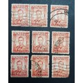 ** 1937 Southern Rhodesia KGVI 1d Stamps x9 (USED).**