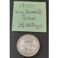 ** 1930 South Africa / Zuid Afrika  KGV 2½ Shillings .800 Silver Coin (VF) **.