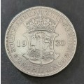 ** 1930 South Africa / Zuid Afrika  KGV 2½ Shillings .800 Silver Coin (VF) **.