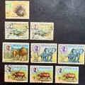 ** 1969 Swaziland Animals Definitive Stamps x 9 (USED).**