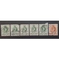 ** 1938 Swaziland KGVI  ½d + 2d Stamps x6 (USED) .**