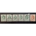 ** 1938 Swaziland KGVI  ½d + 2d Stamps x6 (USED) .**