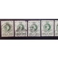 ** 1938 Swaziland KGVI  ½d + 2d Stamps x6 (USED) .**