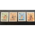 ** 1974 Rhodesia Antelope Defin. Stamps x4 (USED).**