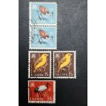 ** 1965 Uganda Birds Defin. Stamps x5 (USED).**