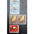 ** 1965 Uganda Birds Defin. Stamps x5 (USED).**