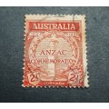 ** 1935 Australia ANZAC Commemoration Scarlet Stamp (USED).**