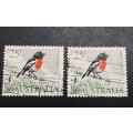 ** 1966 Australia Scarlet Robin 25c Stamps x2 (USED).**