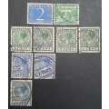 ** 1926 - 1934 Netherlands Queen Wilhelmina Stamps x9 (USED).**