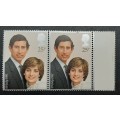 ** 1981 Great Britain Royal Wedding 25P Stamp Pair Marginal (MINT).**