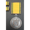 ** South African Prison Service Pre-1994 Faithful Service Medal w/ Ribbon Bars +  Ribbon Length.**