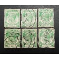 ** 1936 Malaya KGV Straits Settlements 2c Green Stamps x6 (USED).**