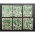 ** 1936 Malaya KGV Straits Settlements 2c Green Stamps x6 (USED).**