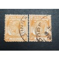 ** 1936 Malaya KGV Straits Settlements 4c Stamps x2 (USED).**