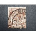 ** 1936 Malaya KGV Straits Settlements 5c Brown Stamp (USED).**