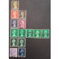 ** 1967 Great Britain QEII Pre-Decimal Stamps x 14 (USED).**