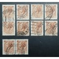 ** 1954 Italy Republic 90 Lire Stamps x10 (USED).**