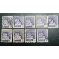 ** 1944 Italian Social Republic 1 Lire Stamps x9 (USED).**