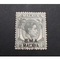 ** 1945 Malaya KGVI British Military Authorities 6 cent Stamp (USED).**