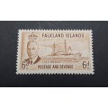 ** 1952  Falkland Islands KGVI 6d M.S.S. John Biscoe Stamp (UNUSED).**
