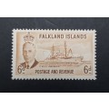** 1952  Falkland Islands KGVI 6d M.S.S. John Biscoe Stamp (UNUSED).**