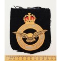 ** WW2 Royal Air Force Other Ranks` Embroidered Blazer Pocket Badge (12cm x 11cm).**