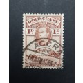 ** 1938 Gold Coast KGVI 1d Red/Brown Stamp (USED).**