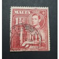 ** 1938 KGVI Malta Red 1½d Stamp (USED).**