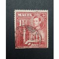 ** 1938 KGVI Malta Red 1½d Stamp (USED).**