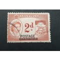 ** 1963 QEII Nyasaland 2d Red Stamp (USED).**