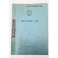 ** RARE: 1961 Tanganyika Confidential Colonial Administration Staff List Guide (USED).**
