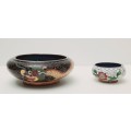 ** STUNNING: Pair Late 19th Century Chinese Cloisonne Enamel Vessels ( x2 ).**