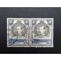 ** 1938 KGVI Kenya, Tanganyika, Uganda 30c Pair Stamps(USED)**