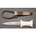 * Early 20th Century Tuareg (Amghar) Chieftain Telek Dagger w/ Leather Scabbard (30cm).**