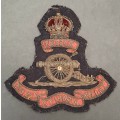 ** WW1 British Royal Artillery Bullion Regimental Badge (Made in Rhodesia).**