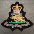 ** 1950s British Royal Artillery Bullion Regimental Blazer Badge( 13cm x 11cm).**