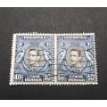 ** 1938 KGVI Tanganyika,Kenya, Uganda 40c Stamp Pair (USED).**