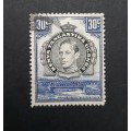** 1938 KGVI Uganda, Kenya, Tanganyika Blue 30c Stamp (USED).**