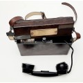 ** 1950s South African Railways (SAR/SAS) Field Telephone Signal Fitter w/ Bakelite Case (USED).**