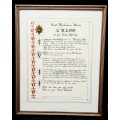 ** 1981 South African Police (S.A.P) Embellished Credo in Afrikaans Framed (0.65 m x 0.5 m).**
