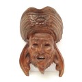 **EXQUISITE : Early 20th Century Chinese Handcarved Uyghur Tribesman Hardwood Mask (23cm x 15cm).**