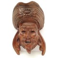 **EXQUISITE : Early 20th Century Chinese Handcarved Uyghur Tribesman Hardwood Mask (23cm x 15cm).**
