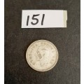 ** 1952 KGVI South Africa 3d  .500 Silver  Coin (VF/F).**